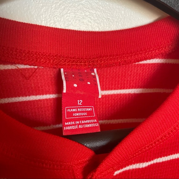Red n white stripe thermal target onesie pjs - Picture 5 of 5